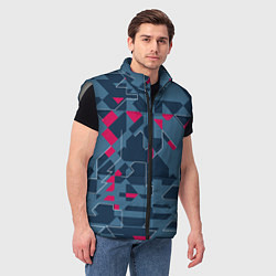 Мужской жилет Геометрическая математика узора, цвет: 3D-светло-серый — фото 2