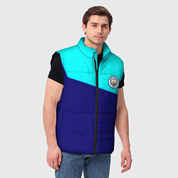 Мужской жилет Манчестер сити геометрия спорт, цвет: 3D-черный — фото 2