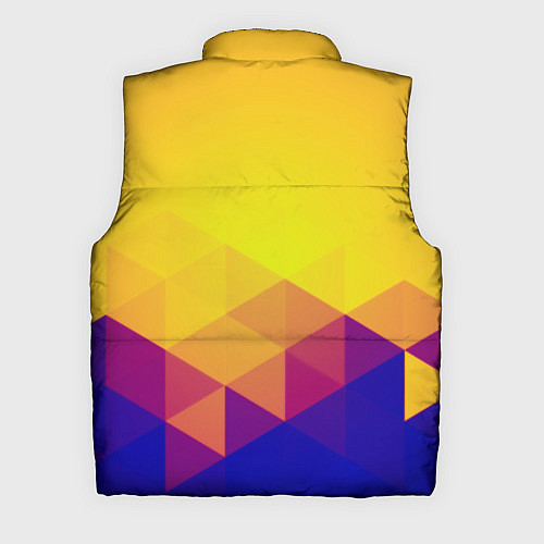 Мужской жилет Желтая геометрия - спорт Россия с гербом / 3D-Черный – фото 2