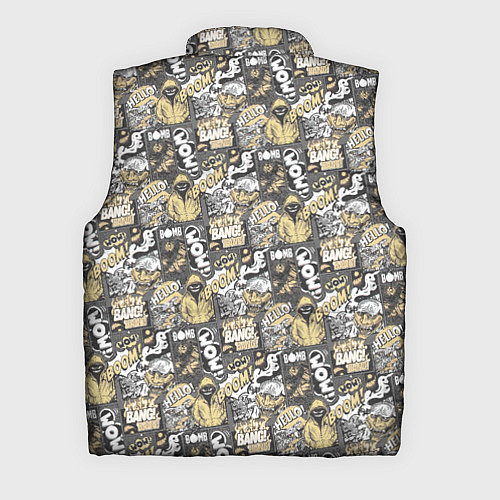 Мужской жилет Комикс инкогнито паттерн поп-арт / 3D-Черный – фото 2