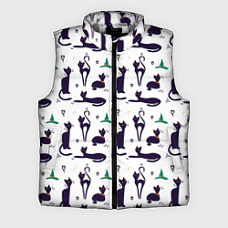 Мужской жилет Узор из черных магических кошек