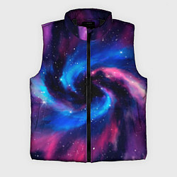 Мужской жилет Космическая туманность-спираль и звёзды