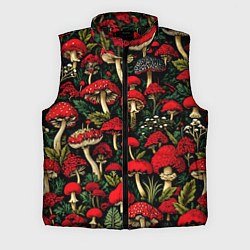 Мужской жилет Лесные красные грибы мухоморы - паттерн