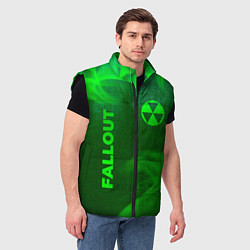 Мужской жилет Fallout - green gradient вертикально, цвет: 3D-черный — фото 2