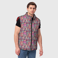 Мужской жилет Монстры любители кофе, цвет: 3D-красный — фото 2