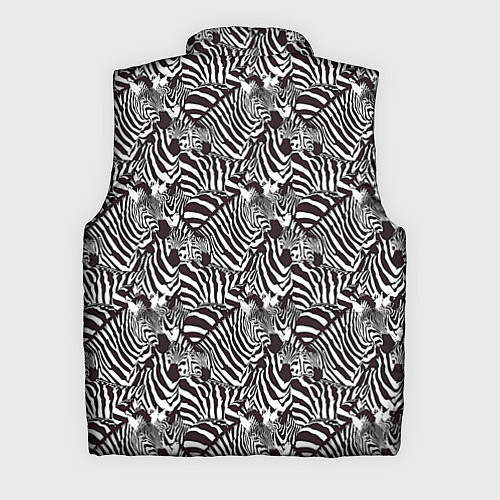 Мужской жилет Абстрактный черно-белый узор с зеброй / 3D-Черный – фото 2