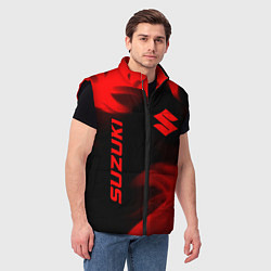 Мужской жилет Suzuki - red gradient вертикально, цвет: 3D-черный — фото 2