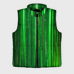 Мужской жилет Вертикальные зелёные линии на чёрном фоне