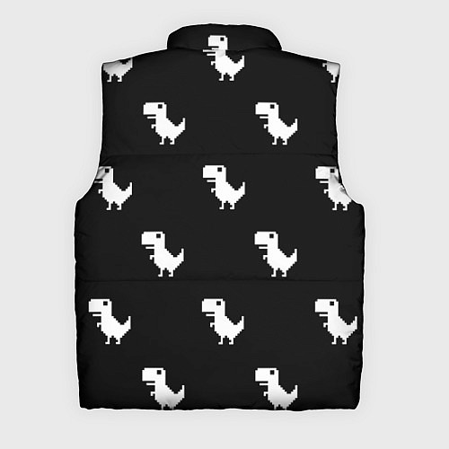 Мужской жилет С пиксельными силуэтами 8 бит динозавриков / 3D-Черный – фото 2
