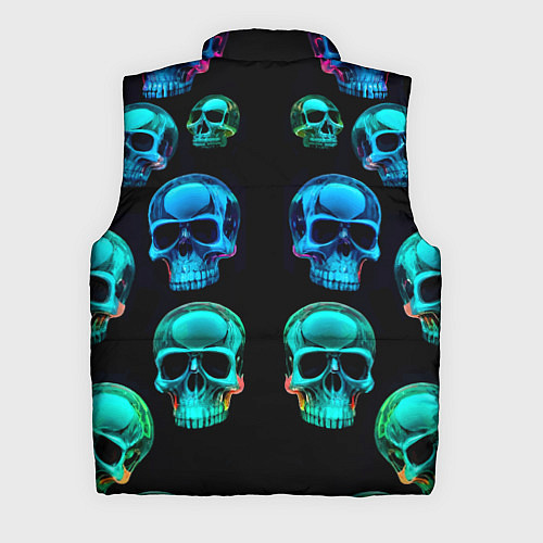 Мужской жилет Neon skulls - ai art pattern / 3D-Красный – фото 2