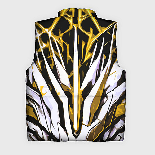 Мужской жилет Чёрный фон, жёлто-белая абстракция / 3D-Черный – фото 2