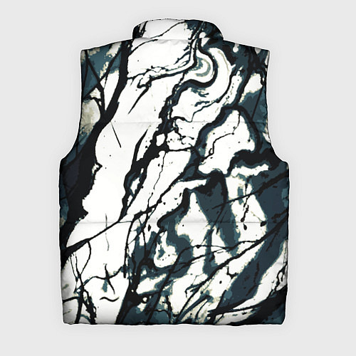 Мужской жилет Абстрактная текстура мрамор белый с тёмно-синим / 3D-Черный – фото 2