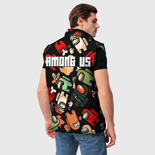 Мужской жилет Персонажи Among us / 3D-Светло-серый – фото 4