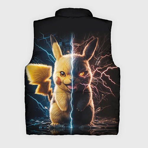 Мужской жилет Злой и милый Пикачу / 3D-Черный – фото 2
