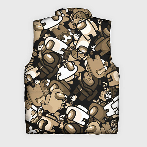Мужской жилет Персонажи Among us в бежевом тоне / 3D-Черный – фото 2