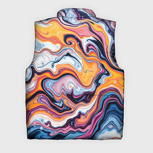 Мужской жилет Жидкие разноцветные краски / 3D-Черный – фото 2