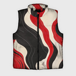 Мужской жилет Абстрактные волнистые полосы, цвет: 3D-черный