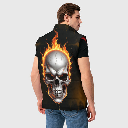 Мужской жилет Череп в огне / 3D-Красный – фото 4