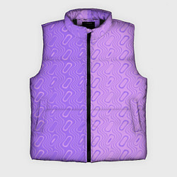 Мужской жилет Фиолетовые и розовые волны, цвет: 3D-черный