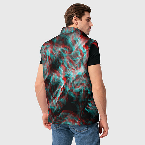 Мужской жилет Дым из вейпа глитч / 3D-Красный – фото 4