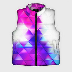 Мужской жилет Неоновые треугольники абстракция, цвет: 3D-светло-серый