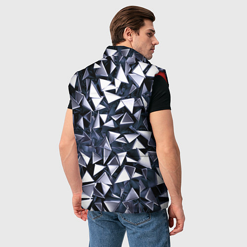 Мужской жилет Взрыв геометрических треугольников / 3D-Красный – фото 4
