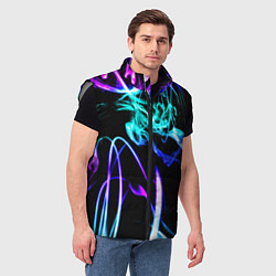 Мужской жилет Неоновый дым текстура, цвет: 3D-светло-серый — фото 2