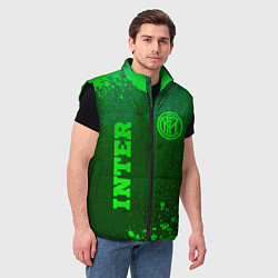 Мужской жилет Inter - green gradient вертикально, цвет: 3D-черный — фото 2