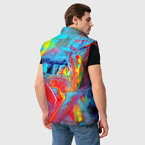 Мужской жилет Абстрактные краски неон / 3D-Красный – фото 4