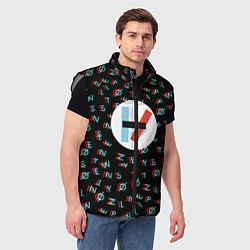 Мужской жилет Twenty one pilots glitch, цвет: 3D-светло-серый — фото 2