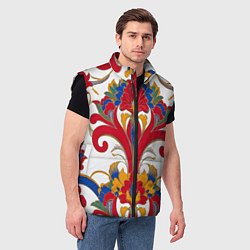 Мужской жилет Яркий алый узор, цвет: 3D-черный — фото 2