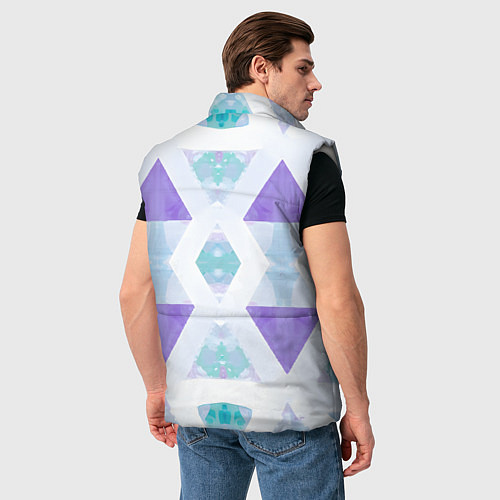 Мужской жилет Нежная геометрическая абстракция голубоватая / 3D-Светло-серый – фото 4