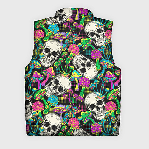 Мужской жилет Черепа и грибы паттерн / 3D-Черный – фото 2
