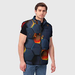 Мужской жилет Шестигранники с подсветкой, цвет: 3D-красный — фото 2