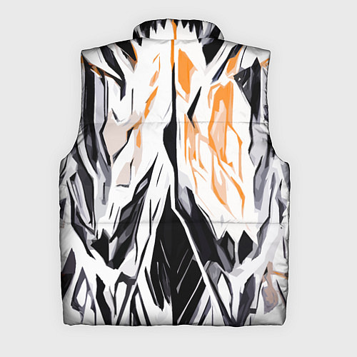 Мужской жилет Чёрно-жёлтая абстракция на белом фоне / 3D-Черный – фото 2