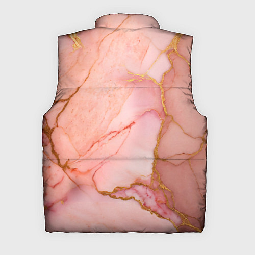 Мужской жилет Текстура розового мрамора с золотом / 3D-Черный – фото 2