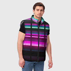 Мужской жилет Неоновые лучи текстура, цвет: 3D-светло-серый — фото 2