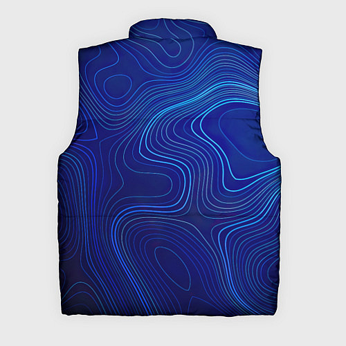 Мужской жилет Синяя топография / 3D-Черный – фото 2