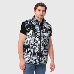 Мужской жилет Японский самурай и драконы, цвет: 3D-черный — фото 2