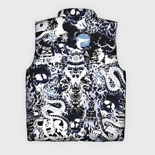 Мужской жилет Японский самурай и драконы / 3D-Черный – фото 2