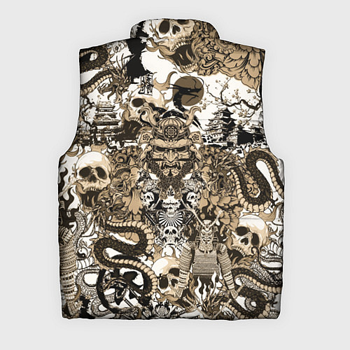 Мужской жилет Дракон и самураи в японском стиле / 3D-Черный – фото 2