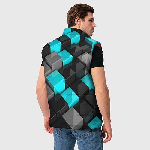 Мужской жилет Абстрактные кубы / 3D-Красный – фото 4