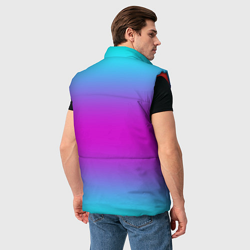 Мужской жилет Градиент неоновые цвета / 3D-Красный – фото 4