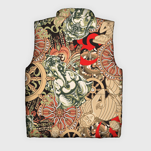 Мужской жилет Будда и Ганеша на фоне сансары и мандалы / 3D-Светло-серый – фото 2