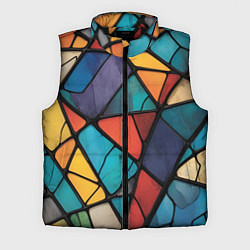 Мужской жилет Цветное стекло витраж, цвет: 3D-черный