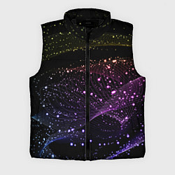 Мужской жилет Неоновые светящиеся линии и точки, цвет: 3D-черный