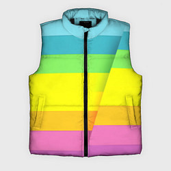 Мужской жилет Разноцветные полосы, цвет: 3D-черный