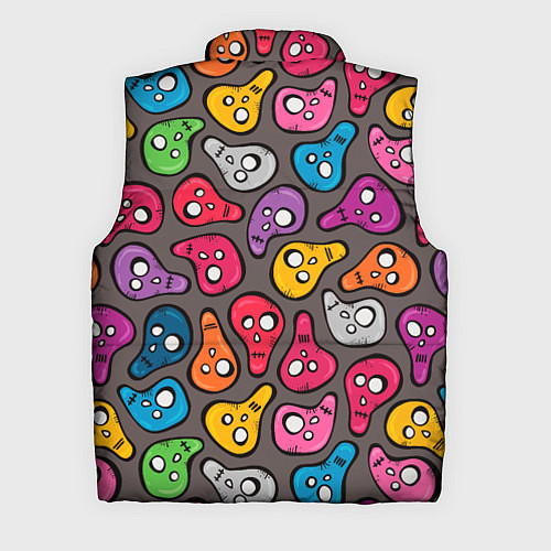Мужской жилет Забавные цветные черепа / 3D-Черный – фото 2