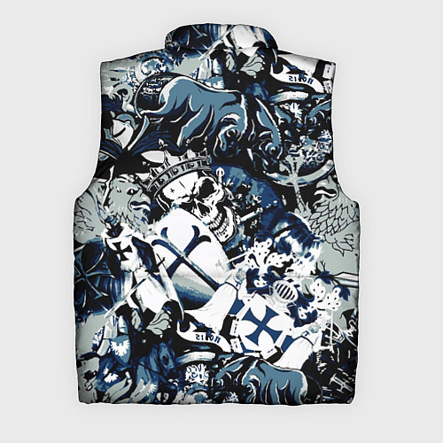 Мужской жилет Рыцари средневековья цербер и череп короля / 3D-Светло-серый – фото 2