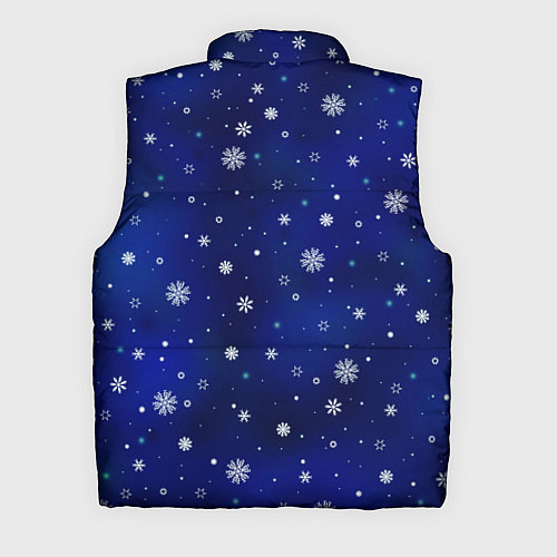 Мужской жилет Тёмный синий паттерн со снежинками / 3D-Черный – фото 2